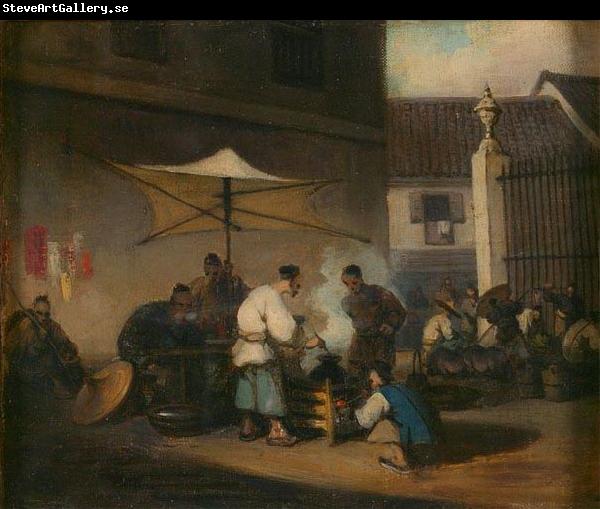 George Chinnery Chinese Street Scene at Macao